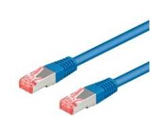 Goobay CAT 6A jungiamasis kabelis, S/FTP (PiMF), mėlynas, 7,5 m - LSZH be halogenų, CU medžiaga