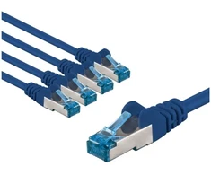 Goobay CAT 6A pataisomasis kabelis, S/FTP (PiMF), 5 m, mėlynas, rinkinys 5 - Kabelio ilgis 5 m