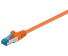 Goobay CAT 6A jungiamasis kabelis, S/FTP (PiMF), oranžinis – kabelio ilgis 0,5 m