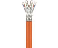 Goobay CAT 7A dvigubas tinklo kabelis, S/FTP (PiMF), oranžinis, 100m, 100 m, Cat7a, S/FTP (S-STP), oranžinis
