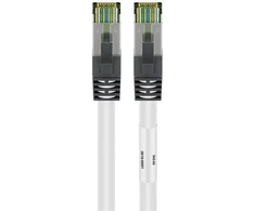 Goobay CAT 8.1 tinklo kabelis, S/FTP (PiMF), baltas, 1 m, 1 m, Cat8.1, S/FTP (S-STP), RJ-45, RJ-45, baltas