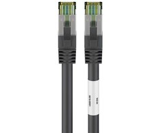 Goobay CAT 8.1 tinklo laidas, S/FTP (PiMF), juodas, 2 m, 2 m, Cat8.1, S/FTP (S-STP), RJ-45, RJ-45, juodas
