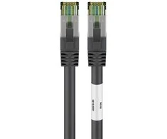 Goobay CAT 8.1 tinklo kabelis, S/FTP (PiMF), juodas, 0,5 m, 0,5 m, Cat8.1, S/FTP (S-STP), RJ-45, RJ-45, juodas