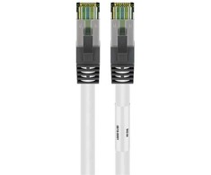 Goobay CAT 8.1 tinklo kabelis, S/FTP (PiMF), baltas, 3m, 3 m, Cat8.1, S/FTP (S-STP), RJ-45, RJ-45, Baltas