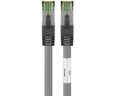 Goobay CAT 8.1 tinklo kabelis, S/FTP (PiMF), pilkas, 0.25m, 0.25 m, Cat8.1, S/FTP (S-STP), RJ-45, RJ-45, pilkas