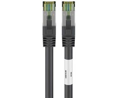 Goobay CAT 8.1 tinklo kabelis, S/FTP (PiMF), juodas, 3 m, 3 m, Cat8.1, S/FTP (S-STP), RJ-45, RJ-45, juodas