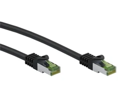 Goobay CAT 8.1 S/FTP jungiamasis laidas, AWG 26, juodas, 5 m, 5 m, Cat8.1, S/FTP (S-STP), RJ-45, RJ-45, juodas