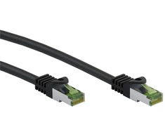 Goobay CAT 8.1 S/FTP jungiamasis laidas, AWG 26, juodas, 5 m, 5 m, Cat8.1, S/FTP (S-STP), RJ-45, RJ-45, juodas