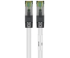 Goobay CAT 8.1 tinklo kabelis, S/FTP (PiMF), baltas, 3m, 3 m, Cat8.1, S/FTP (S-STP), RJ-45, RJ-45, Baltas