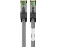 Goobay CAT 8.1 tinklo kabelis, S/FTP (PiMF), pilkas, 0.25m, 0.25 m, Cat8.1, S/FTP (S-STP), RJ-45, RJ-45, pilkas
