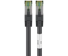 Goobay CAT 8.1 tinklo laidas, S/FTP (PiMF), juodas, 2 m, 2 m, Cat8.1, S/FTP (S-STP), RJ-45, RJ-45, juodas