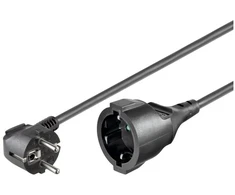 Goobay 94700 maitinimo ilgintuvas CEE 7/7 į CEE 7/3, 2 m, 90°, juodas