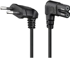 Goobay 73020 maitinimo kabelis Europlug į C7, 3 m, abu galai 90° kampu, juodas
