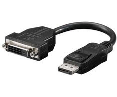 Goobay DisplayPort - DVI-D M/F, 0,2 m, DisplayPort, DVI-D, kištukas, lizdas, nikelis
