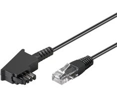 Goobay TAE-F kabelis DSL/VDSL, 30m, 30 m, TAE (F), RJ-45, Juodas, Vientisas, Vientisas
