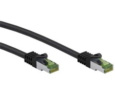 Goobay GHMT sertifikuotas CAT 8.1 S/FTP tinklo kabelis, AWG 26, juodas, 3m, 3 m, Cat8.1, S/FTP (S-STP), RJ-45, RJ-45, juodas