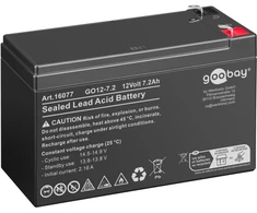 Goobay GO12-7.2, 7200 mAh, 12 V, Faston (4,8 mm), švino-rūgštinis, sandarusis švino-rūgštinis akumuliatorius (VRLA), 12 V, 1 vnt., juodas, 5 val., Pb (švinas)