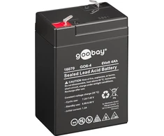 Goobay GO6-4 (4000 mAh, 6 V), hermetizuotas švino-rūgštinis (VRLA) akumuliatorius, 6 V, 1 vnt., juodas, 4 Ah, 4000 mAh