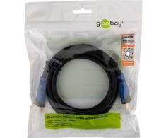 Goobay HDMI 2.0 Premium 0,5 m juodas/mėlynas