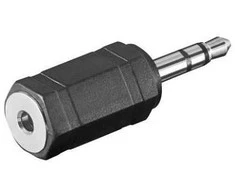 Goobay Ausinių adapteris, AUX lizdas, 3,5 mm kištukas į 2,5 mm kištuką, ABS, juodas, 3,5 mm, 2,5 mm, juodas
