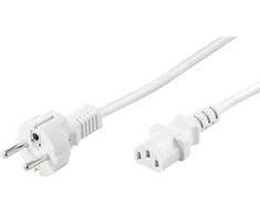 Goobay F tipas, CEE 7/7 - C13 maitinimo laidas, 2 m, baltas