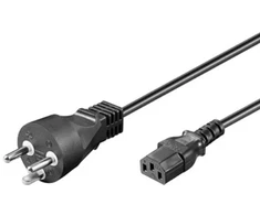 Goobay IEC laidas Danija, K tipo, 2 m, juodas, 2 m, maitinimo kištukas K tipo, IEC C13, H05VV-F3G, 250 V