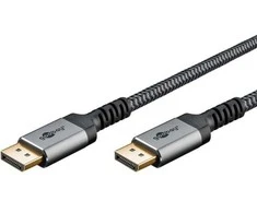 Goobay 65269, 2 m, DisplayPort, HDMI, Kištukas, Kištukas, Pilkas