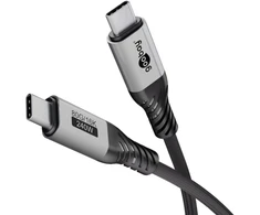 Goobay Kabelis USB-C, USB4 2.0 versija, 1 m, juoda pilka - Kabelio ilgis 1 m