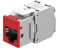 Maršrutizatorius Goobay Modulis Keystone RJ45 CAT 6A, STP, Slim, raudona - Wersja kolorystyczna raudona