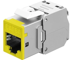 Goobay Keystone modulis RJ45 CAT 6A, STP, Slim, geltona - Spalvos variantas geltona
