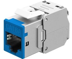 Goobay Keystone-modul RJ45 CAT 6A, STP, Slim mėlyna - Wersja kolorystyczna mėlyna