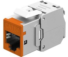 Goobay Modulis Keystone RJ45 CAT 6A, STP, Slim, oranžinė - Wersja kolorystyczna oranžinė