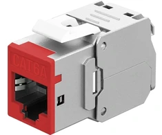Goobay Keystone modulis RJ45 CAT 6A, STP, plonas, raudonas – raudonos spalvos variantas