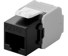 Goobay CAT 6A Keystone RJ45 lizdas, UTP, 500 MHz – spalvota versija juoda