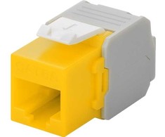 Goobay CAT 6A Keystone RJ45 lizdas, UTP, 500 MHz – geltonos spalvos versija