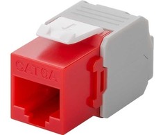 „Goobay CAT 6A Keystone RJ45“ išvestis, UTP, 500 MHz – raudonos spalvos versija