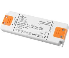 Goobay LED transformatorius 12 V (DC)/30 W, elektroninis apšvietimo transformatorius, oranžinė, balta, IP20, -20 - 45 °C, CE, RoHS direktyva 2011/65/ES [OL L174/88-110, 2011-07-01, 30 W