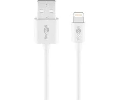 Goobay „Lightning“ USB įkrovimo ir sinchronizavimo kabelis, 2 m, 2 m, „Lightning“, USB A, vyriškas, vyriškas, balta