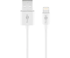 Goobay „Lightning“ USB įkrovimo ir sinchronizavimo laidas, 3 m, 3 m, „Lightning“, USB A, kištukas, kištukas, baltas