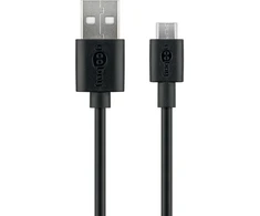 Goobay „Micro-USB“ greitojo įkrovimo ir sinchronizavimo kabelis, 1 m, 1 m, USB A, „Micro-USB B“, USB 2.0, 0,48 Gbit/s, juodas