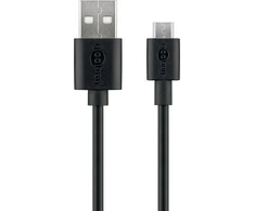 Goobay „Micro-USB“ greitojo įkrovimo ir sinchronizavimo kabelis, 1 m, 1 m, USB A, „Micro-USB B“, USB 2.0, 0,48 Gbit/s, juodas