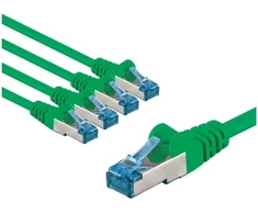 Goobay Tinklo kabelis CAT 6A, S/FTP (PiMF), 3 m, žalias, rinkinys iš 5 vnt.