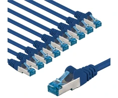 Goobay Tinklo kabelis CAT 6A, S/FTP (PiMF), 5 m, mėlynas, rinkinys iš 10 vnt.