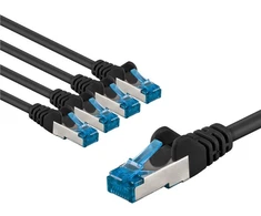 Goobay CAT 6A kabelis krosowy, S/FTP (PiMF), 2 m, juoda, komplektas 5 - Długość kabla 2 m (RB67538)