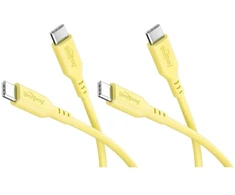 Goobay Rinkinys 2 silikonowych kabli USB-C, 1,5 m, geltona