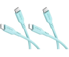 Goobay Rinkinys 2 silikoniniai USB-C kabeliai, 1,5 m, turkio spalvos