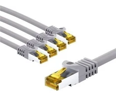Goobay RJ45 kabelis krosowy CAT 6A S/FTP (PiMF), 500 MHz, su CAT 7 kable surowym, 2 m, pilka, komplektas 5 - Długość kabla 2 m