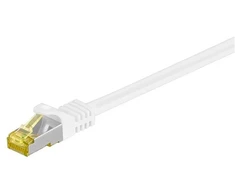 Goobay RJ45 tinklo kabelis CAT 6A S/FTP (PiMF), 500 MHz, su CAT 7 neapdorotu kabeliu, baltas, 20m, 20 m, Cat7, S/FTP (S-STP), RJ-45, RJ-45, Baltas