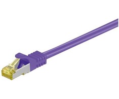 Goobay RJ45 pataisomasis kabelis, CAT 6A S/FTP (PiMF), 500 MHz su CAT 7 neapdorotais kabeliais, violetinė – laido ilgis 1,5 m