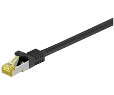 Goobay RJ45 tinklo kabelis CAT 6A S/FTP (PiMF), 500 MHz, su CAT 7 neapdorotu kabeliu, juodas, 20m, 20 m, Cat7, S/FTP (S-STP), RJ-45, RJ-45, juodas